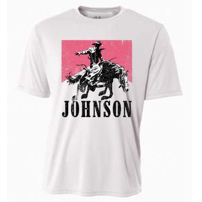 Vintage Johnson Name Personalized Cooling Performance Crew T-Shirt