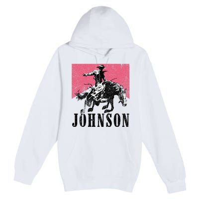 Vintage Johnson Name Personalized Premium Pullover Hoodie