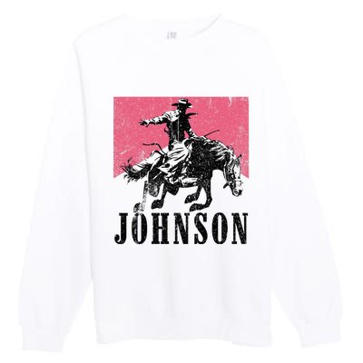 Vintage Johnson Name Personalized Premium Crewneck Sweatshirt