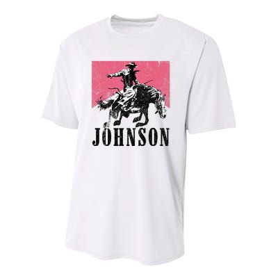 Vintage Johnson Name Personalized Youth Performance Sprint T-Shirt