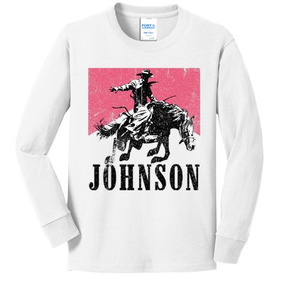 Vintage Johnson Name Personalized Kids Long Sleeve Shirt