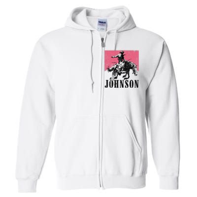 Vintage Johnson Name Personalized Full Zip Hoodie