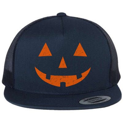 Vintage Jack O Lantern Jackolantern Pumpkin Face Gift Flat Bill Trucker Hat