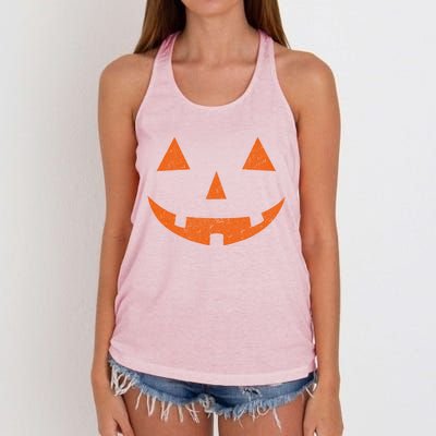 Vintage Jack O Lantern Jackolantern Pumpkin Face Gift Women's Knotted Racerback Tank