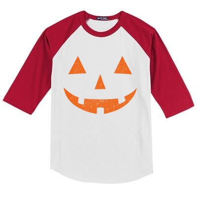 Vintage Jack O Lantern Jackolantern Pumpkin Face Gift Kids Colorblock Raglan Jersey