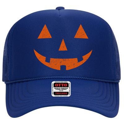 Vintage Jack O Lantern Jackolantern Pumpkin Face Gift High Crown Mesh Back Trucker Hat