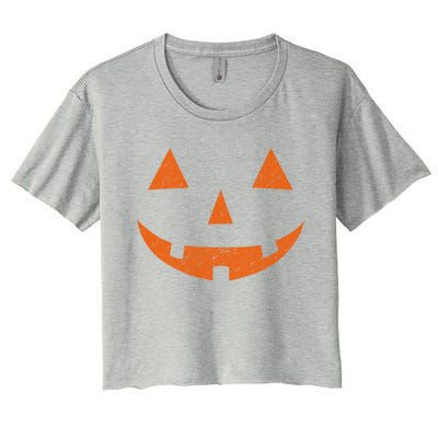 Vintage Jack O Lantern Jackolantern Pumpkin Face Gift Women's Crop Top Tee