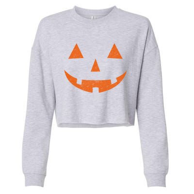 Vintage Jack O Lantern Jackolantern Pumpkin Face Gift Cropped Pullover Crew