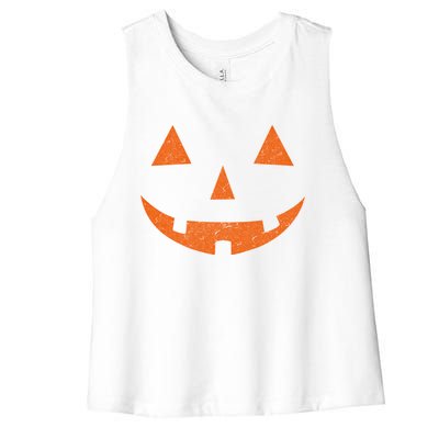 Vintage Jack O Lantern Jackolantern Pumpkin Face Gift Women's Racerback Cropped Tank