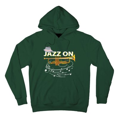 Vintage Jazz On Trumpet Player Blues Music Lovers Jazz Band Hoodie