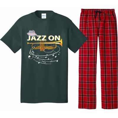 Vintage Jazz On Trumpet Player Blues Music Lovers Jazz Band Pajama Set