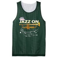 Vintage Jazz On Trumpet Player Blues Music Lovers Jazz Band Mesh Reversible Basketball Jersey Tank