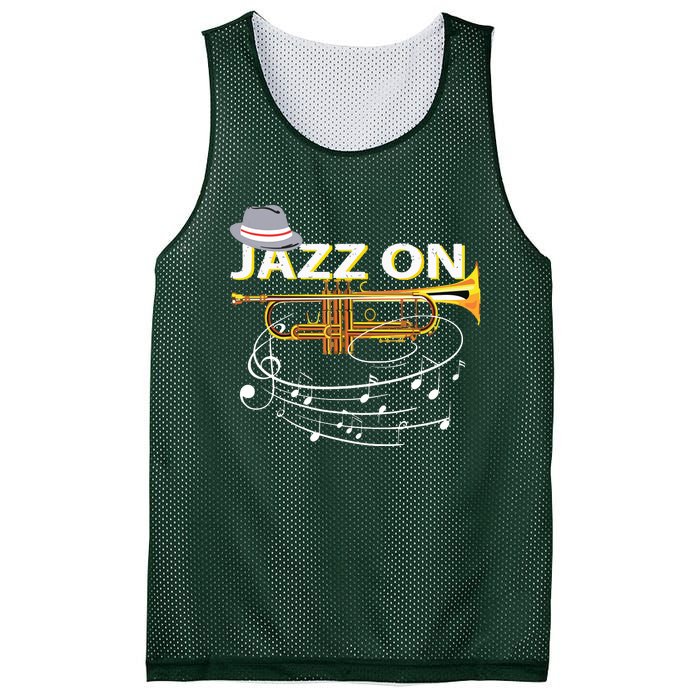 Vintage Jazz On Trumpet Player Blues Music Lovers Jazz Band Mesh Reversible Basketball Jersey Tank