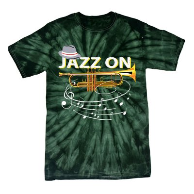 Vintage Jazz On Trumpet Player Blues Music Lovers Jazz Band Tie-Dye T-Shirt