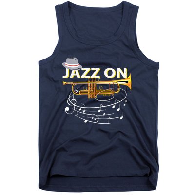 Vintage Jazz On Trumpet Player Blues Music Lovers Jazz Band Tank Top