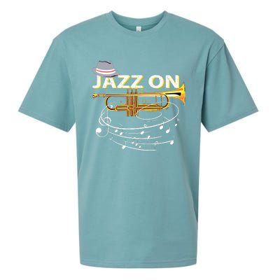 Vintage Jazz On Trumpet Player Blues Music Lovers Jazz Band Sueded Cloud Jersey T-Shirt