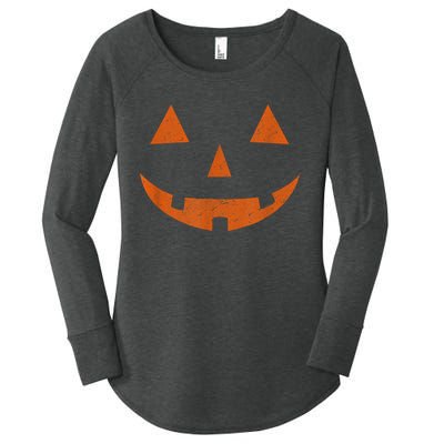 Vintage Jack O Lantern Jackolantern Pumpkin Face Women's Perfect Tri Tunic Long Sleeve Shirt