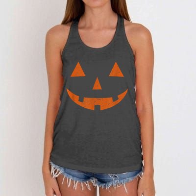 Vintage Jack O Lantern Jackolantern Pumpkin Face Women's Knotted Racerback Tank