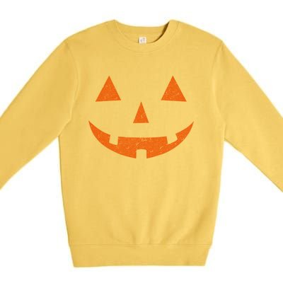 Vintage Jack O Lantern Jackolantern Pumpkin Face Gift Premium Crewneck Sweatshirt