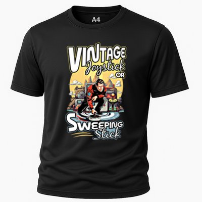 Vintage Joystick Or Sweeping Stick Gamer Funny Curling Gift Performance Shirt