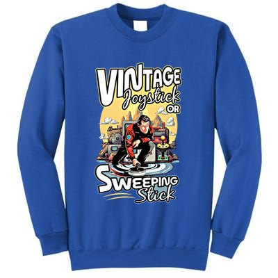Vintage Joystick Or Sweeping Stick Gamer Funny Curling Gift Sweatshirt