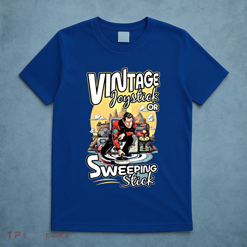 Vintage Joystick Or Sweeping Stick Gamer Funny Curling Gift T-Shirt