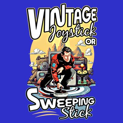Vintage Joystick Or Sweeping Stick Gamer Funny Curling Gift T-Shirt