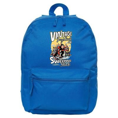 Vintage Joystick Or Sweeping Stick Gamer Funny Curling Gift 16 in Basic Backpack