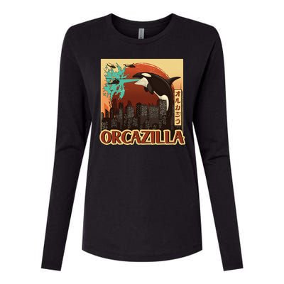 Vintage Japanese Orcazilla Poster Womens Cotton Relaxed Long Sleeve T-Shirt