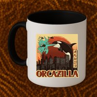 Vintage Japanese Orcazilla Poster Mug