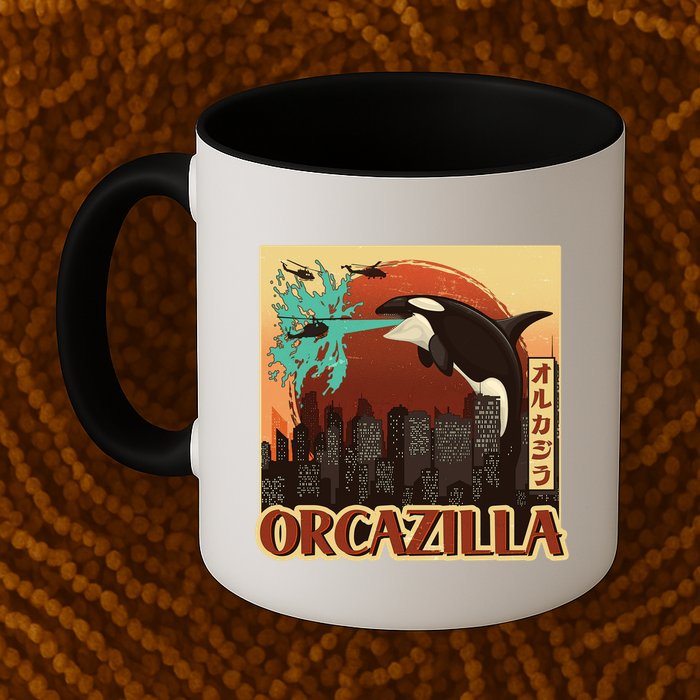 Vintage Japanese Orcazilla Poster Mug