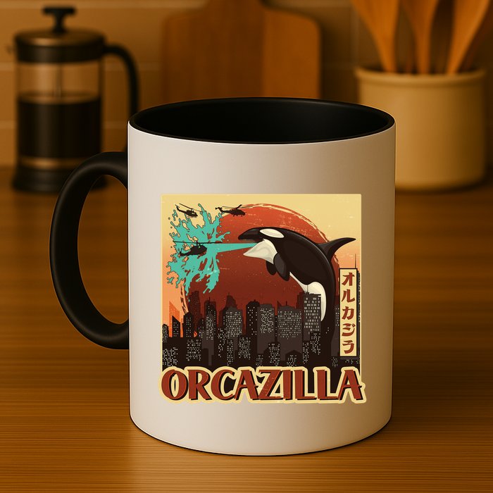 Vintage Japanese Orcazilla Poster Mug