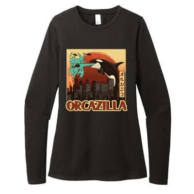 Vintage Japanese Orcazilla Poster Womens CVC Long Sleeve Shirt