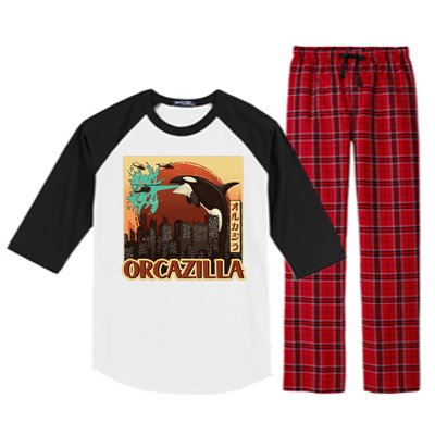 Vintage Japanese Orcazilla Poster Raglan Sleeve Pajama Set