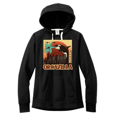 Vintage Japanese Orcazilla Poster Women's Fleece Hoodie