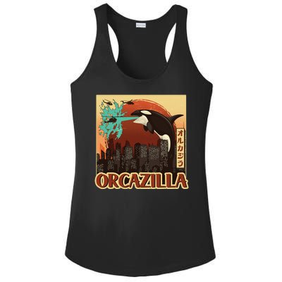 Vintage Japanese Orcazilla Poster Ladies PosiCharge Competitor Racerback Tank