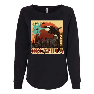 Vintage Japanese Orcazilla Poster Womens California Wash Sweatshirt