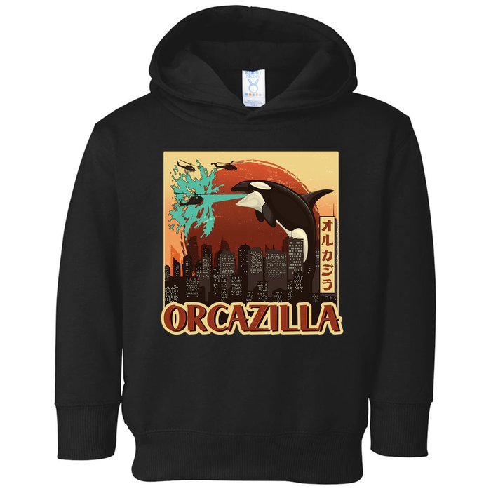 Vintage Japanese Orcazilla Poster Toddler Hoodie