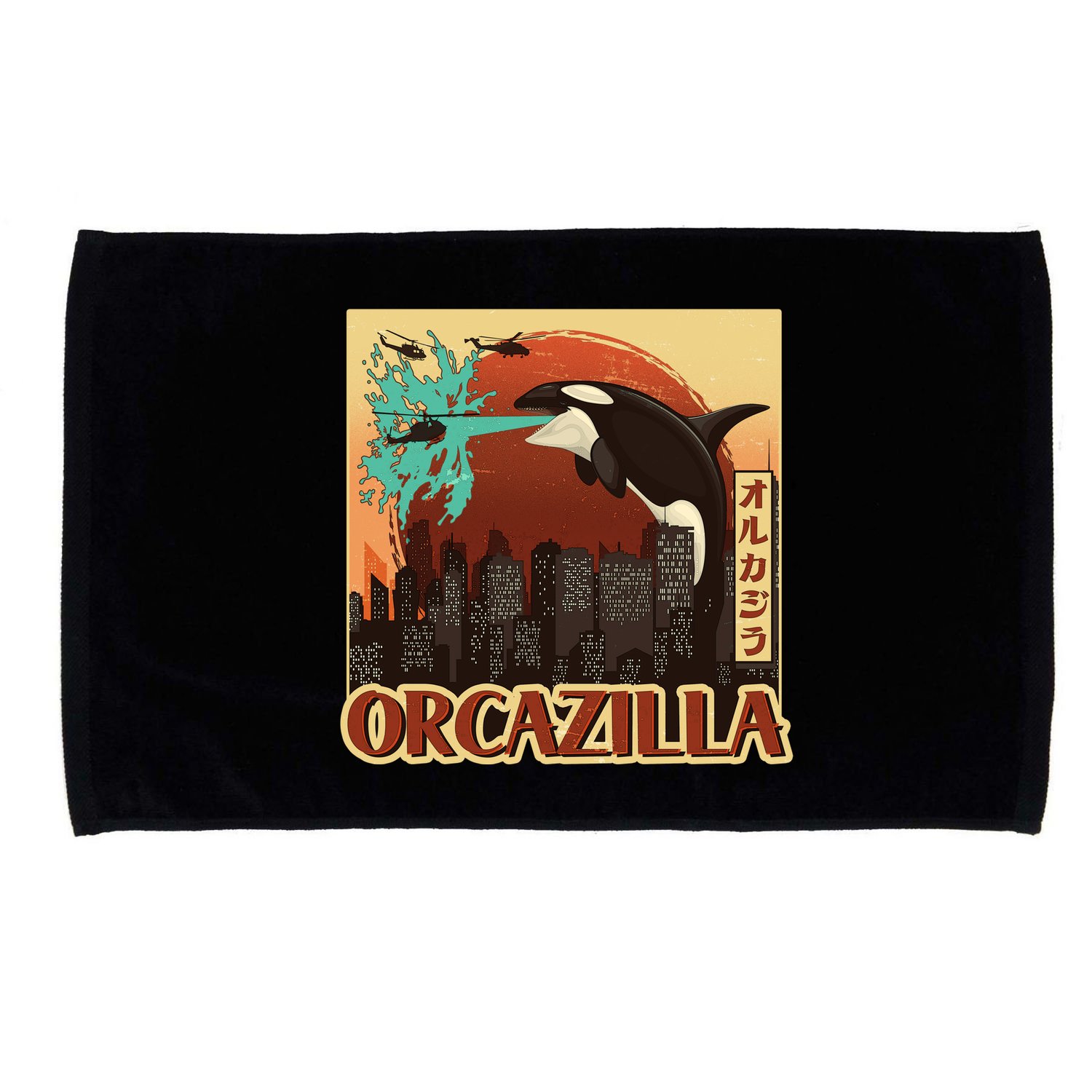 Vintage Japanese Orcazilla Poster Microfiber Hand Towel