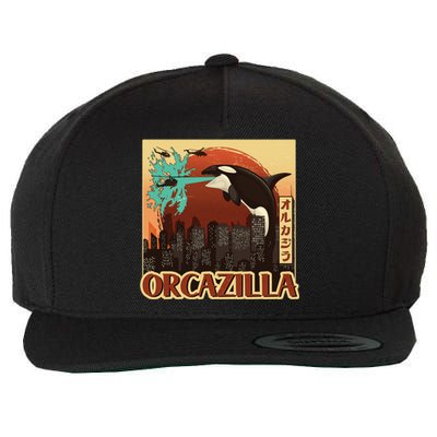 Vintage Japanese Orcazilla Poster Wool Snapback Cap