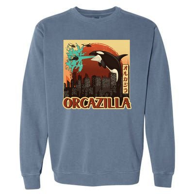 Vintage Japanese Orcazilla Poster Garment-Dyed Sweatshirt