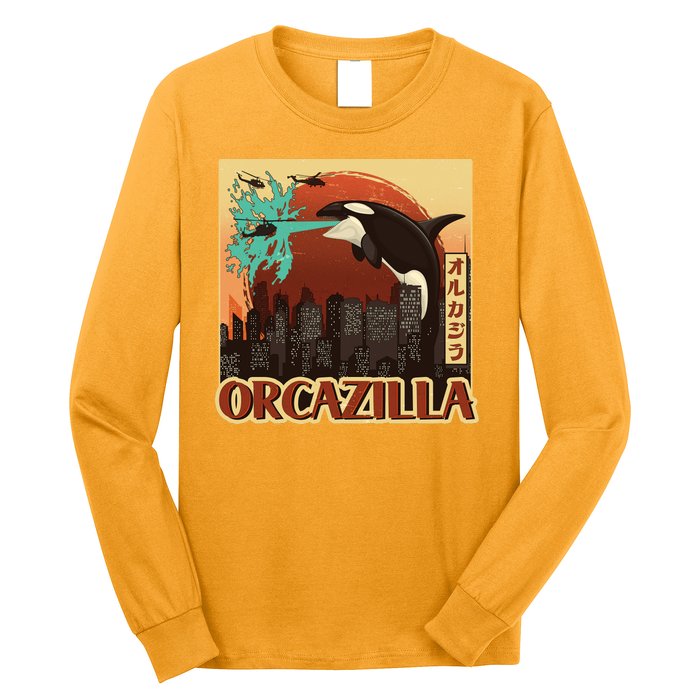 Vintage Japanese Orcazilla Poster Long Sleeve Shirt