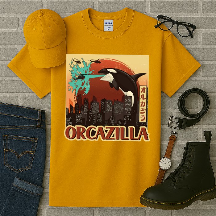 Vintage Japanese Orcazilla Poster Tall T-Shirt