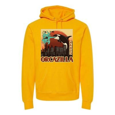 Vintage Japanese Orcazilla Poster Premium Hoodie