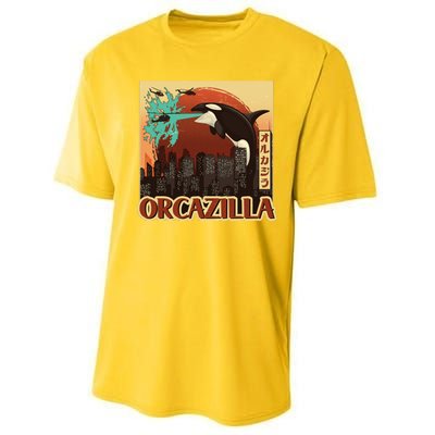 Vintage Japanese Orcazilla Poster Performance Sprint T-Shirt