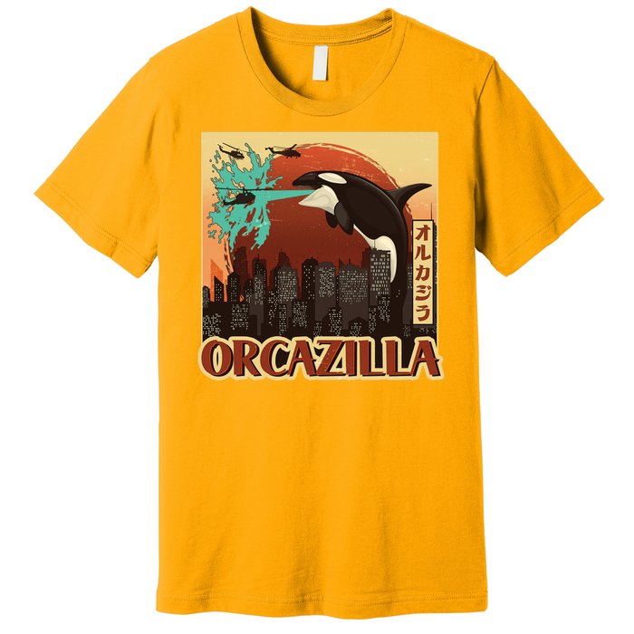 Vintage Japanese Orcazilla Poster Premium T-Shirt