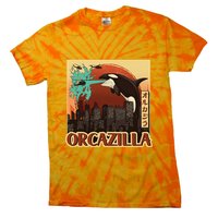 Vintage Japanese Orcazilla Poster Tie-Dye T-Shirt