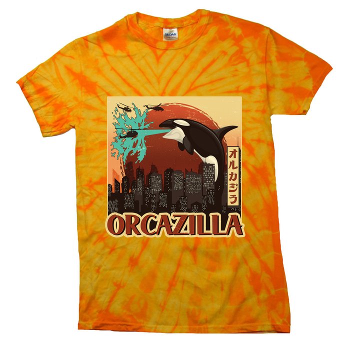 Vintage Japanese Orcazilla Poster Tie-Dye T-Shirt