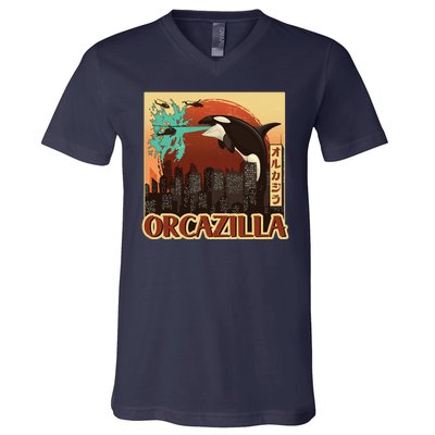 Vintage Japanese Orcazilla Poster V-Neck T-Shirt