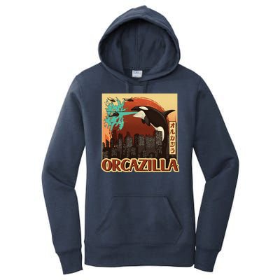 Vintage Japanese Orcazilla Poster Women's Pullover Hoodie